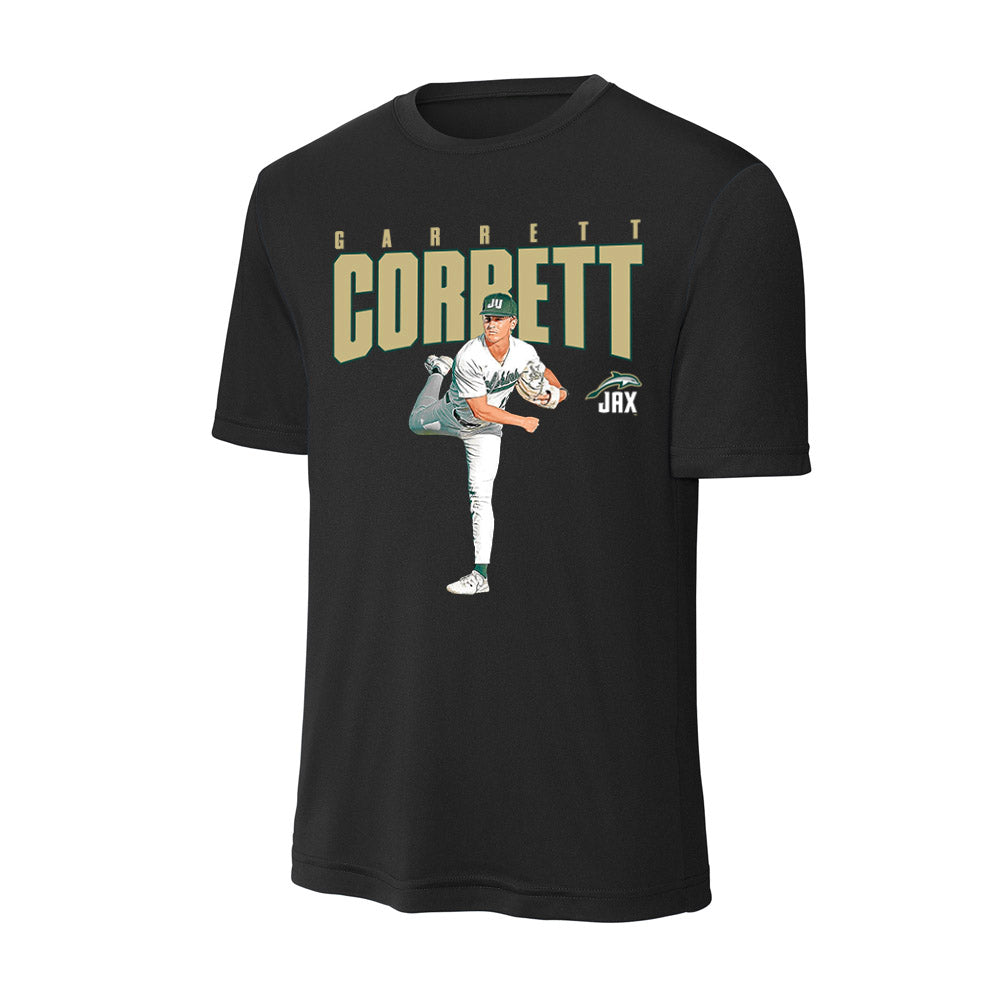 Jacksonville - NCAA Baseball : Garrett Corbett - Player Collage Activewear T-Shirt-0