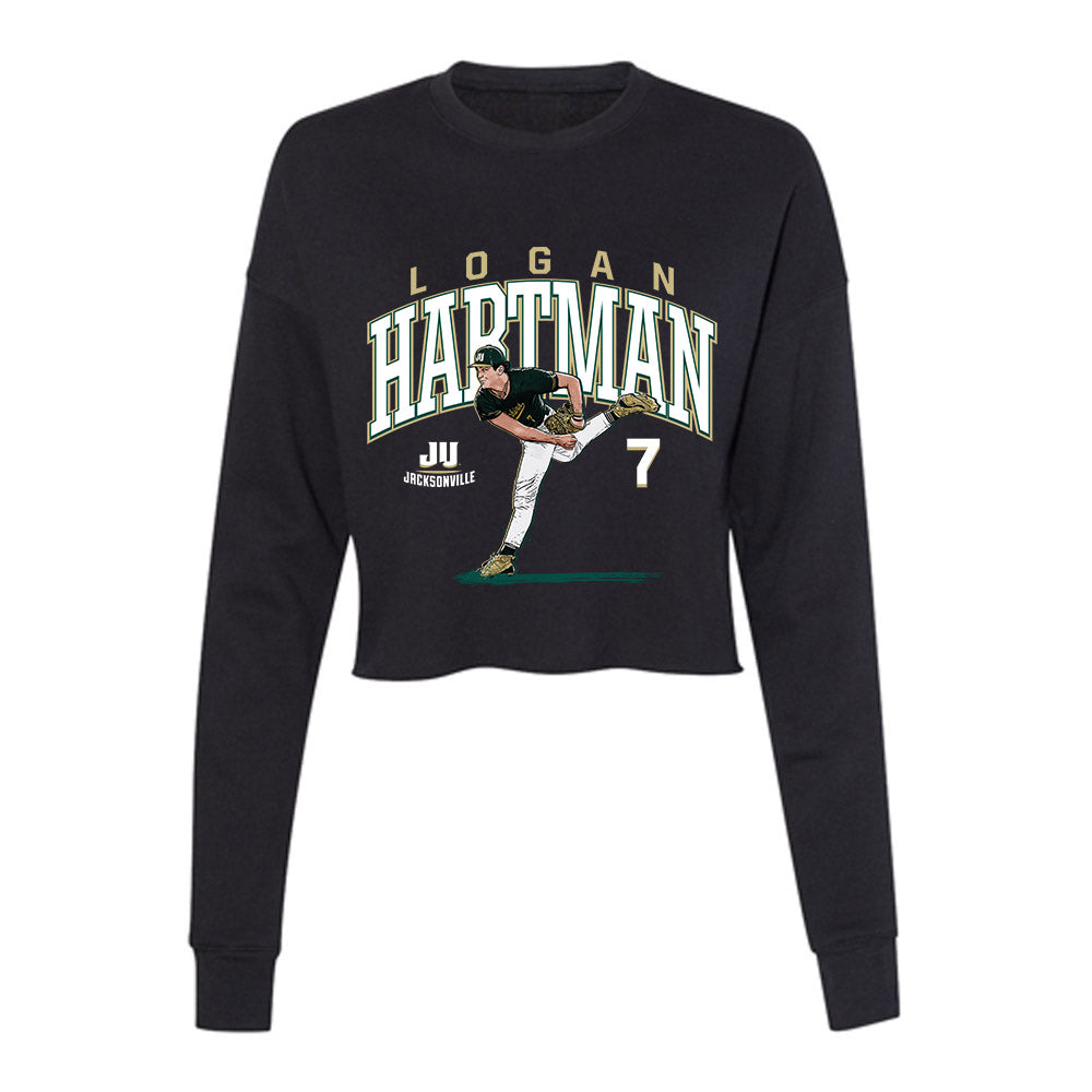 Jacksonville - NCAA Baseball : Logan Hartman - Women's Cropped Crew Fleece-0