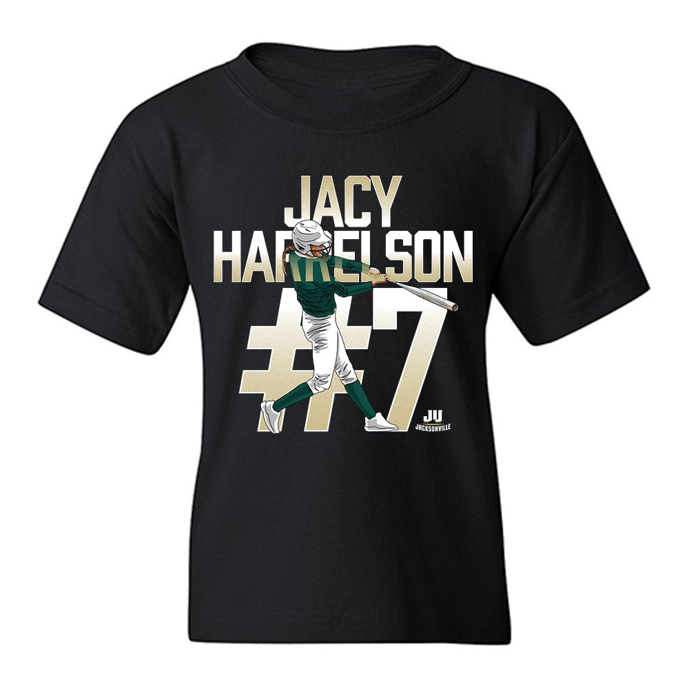 Jacksonville - NCAA Softball : Jacy Harrelson - Caricature Youth T-Shirt-0