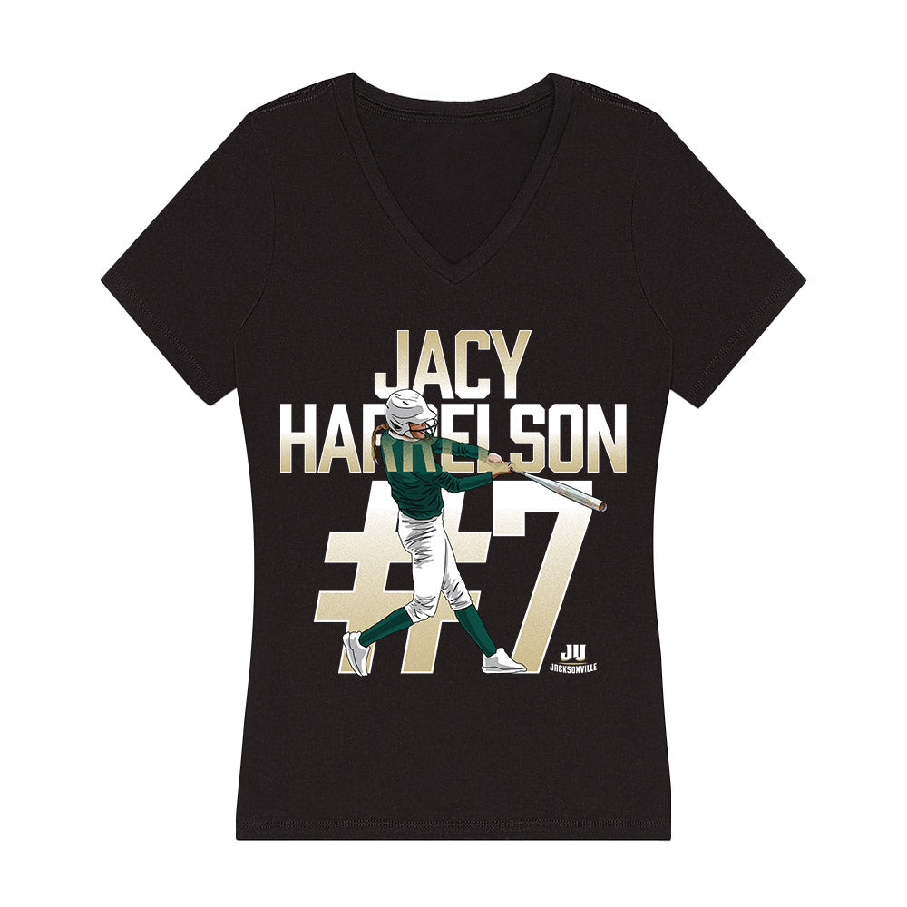 Jacksonville - NCAA Softball : Jacy Harrelson - Women's V-Neck T-Shirt-0
