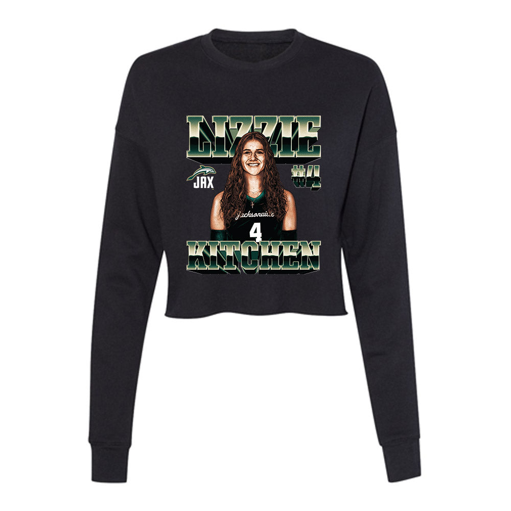 Jacksonville - NCAA Women's Volleyball : Lizzie Kitchen - Player Collage Women's Cropped Crew Fleece-0