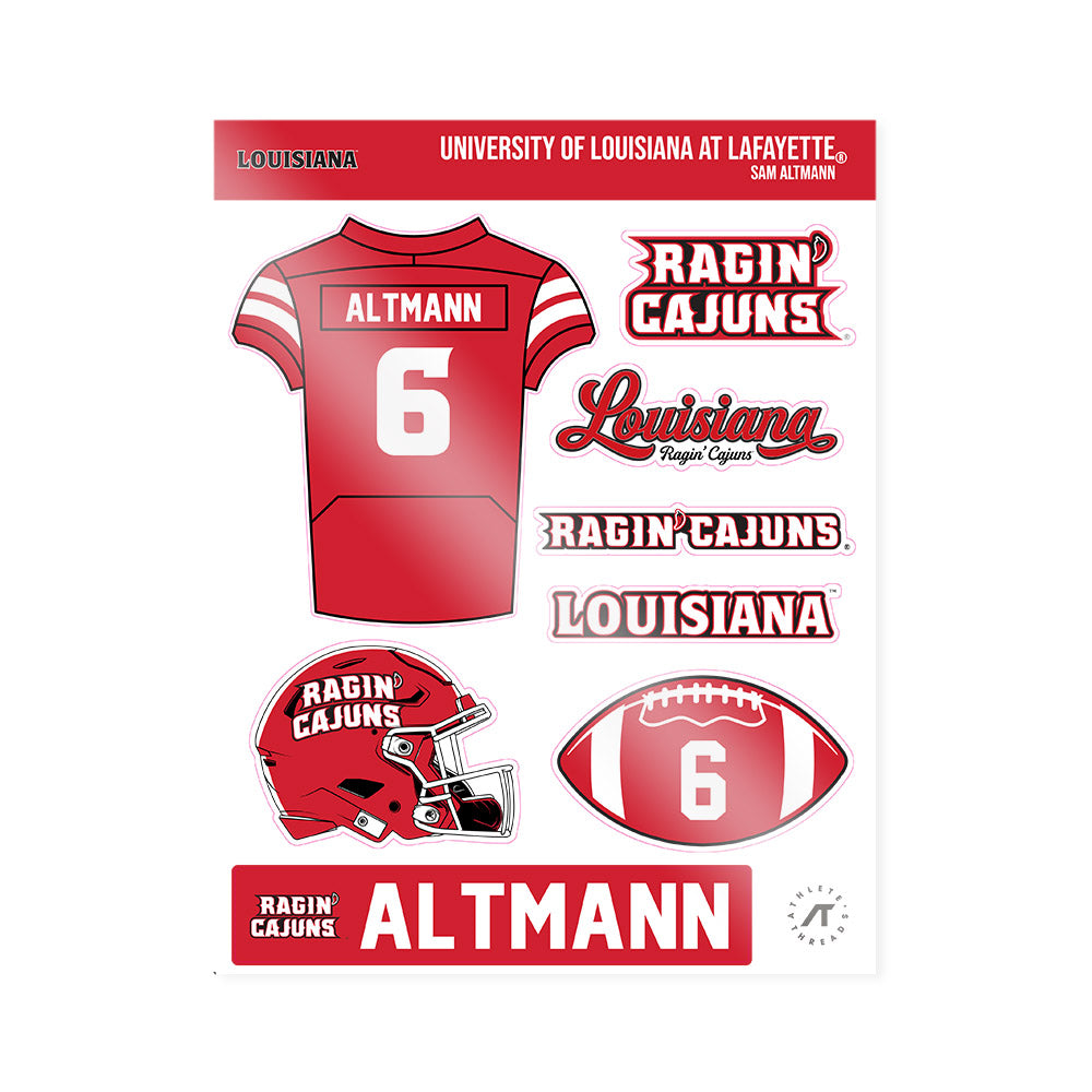 Louisiana - NCAA Football : Sam Altmann - Sticker Sheet-0