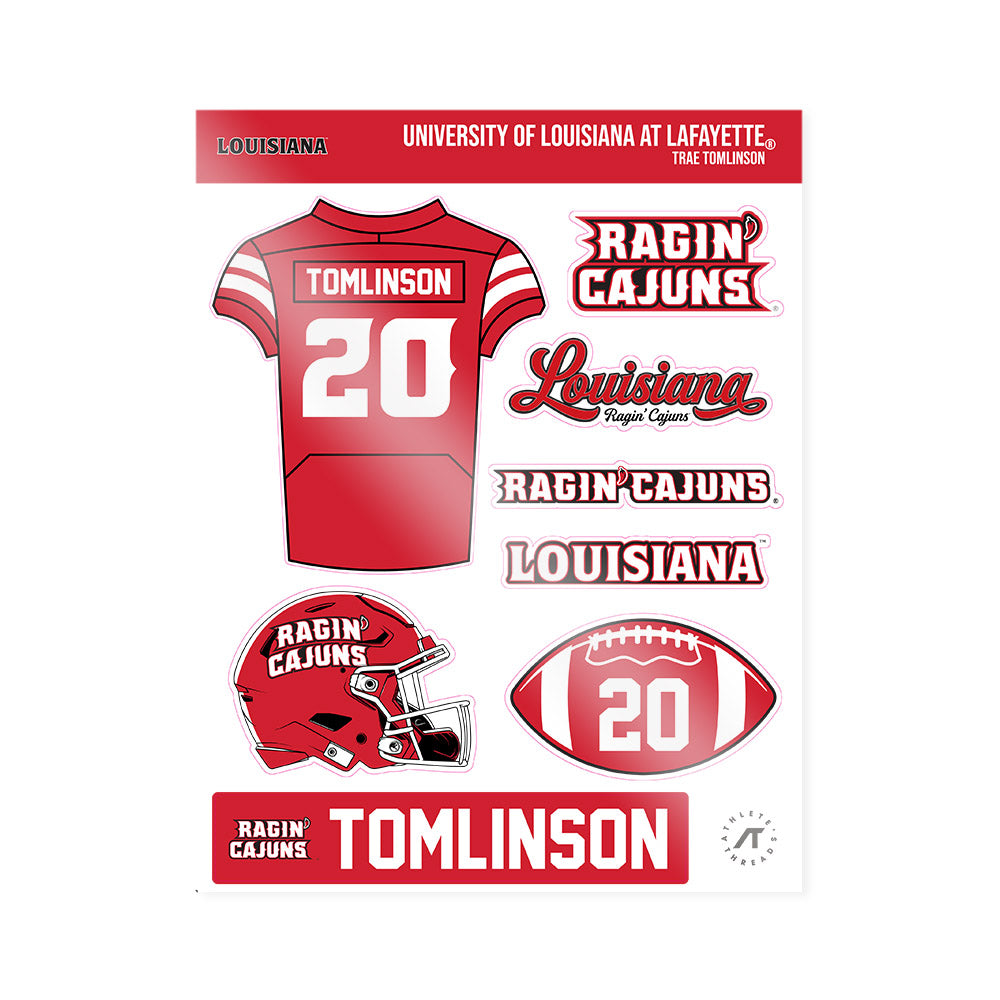 Louisiana - NCAA Football : Trae Tomlinson - Sticker Sheet-0