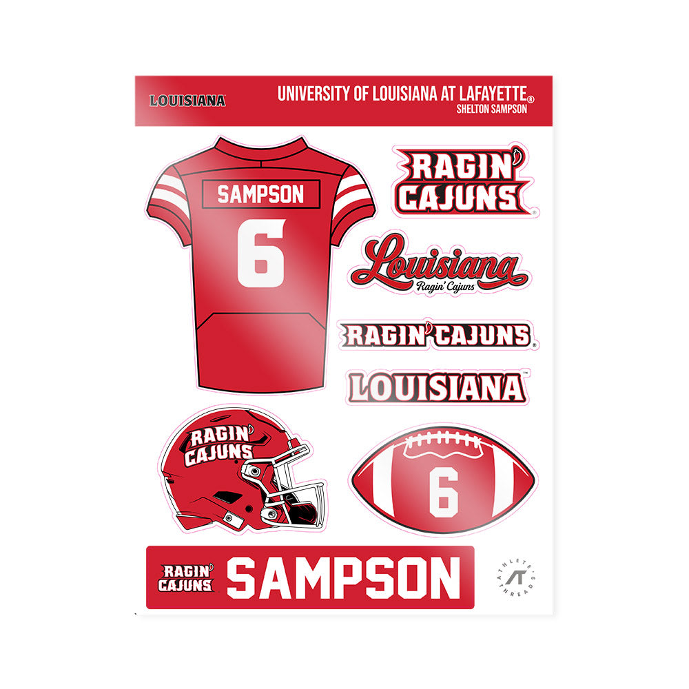 Louisiana - NCAA Football : Shelton Sampson - Sticker Sheet-0