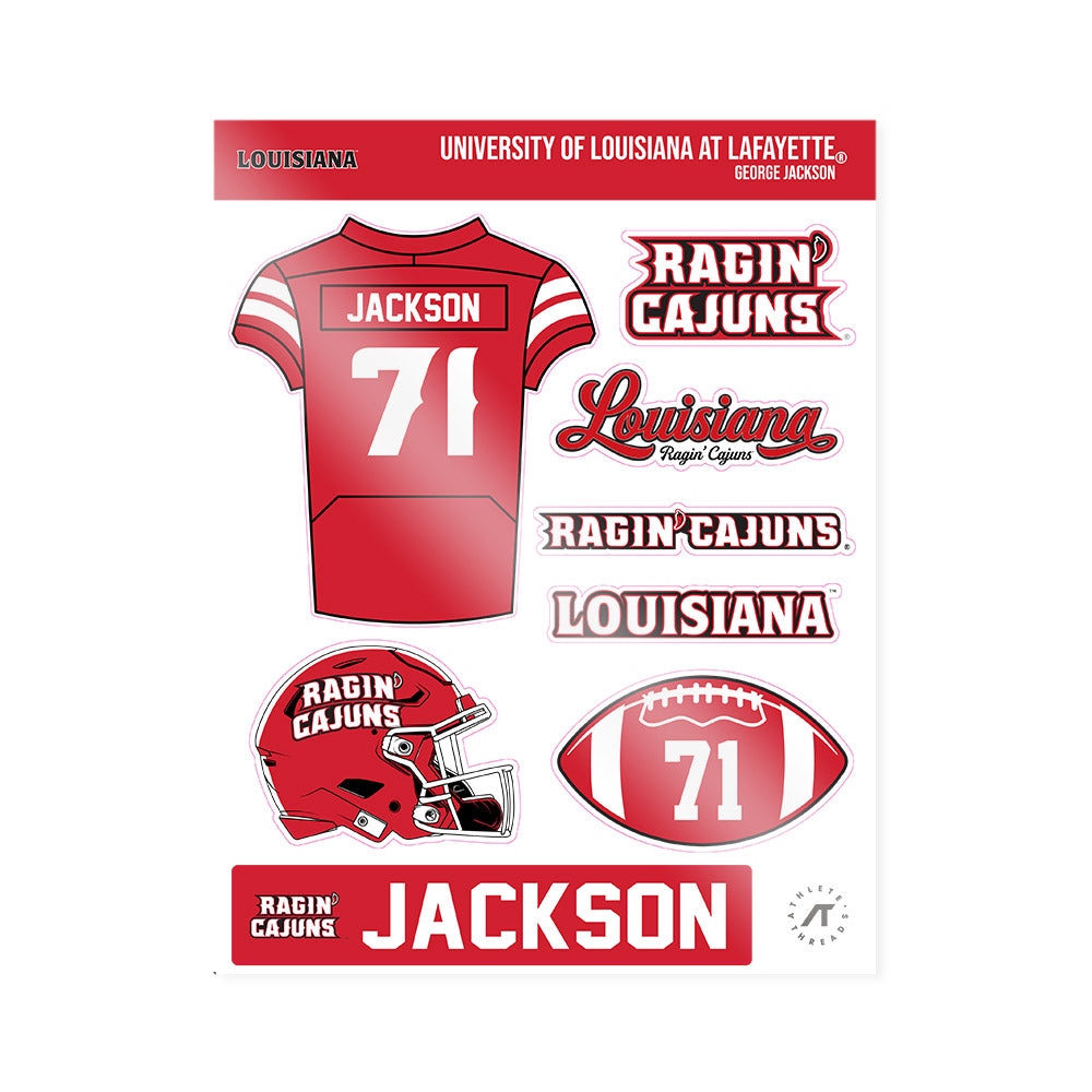 Louisiana - NCAA Football : George Jackson - Sticker Sheet-0