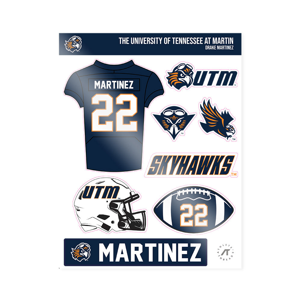 UT Martin - NCAA Football : Drake Martinez - Sticker Sheet-0