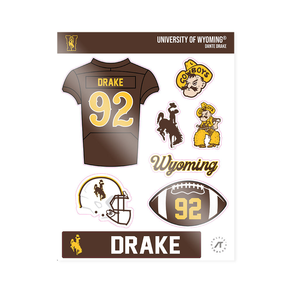 Wyoming - NCAA Football : Dante Drake - Sticker Sheet-0