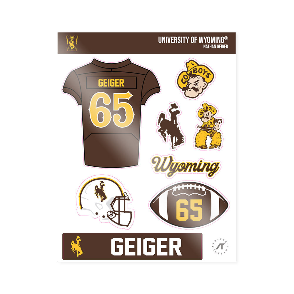 Wyoming - NCAA Football : Nathan Geiger - Sticker Sheet-0
