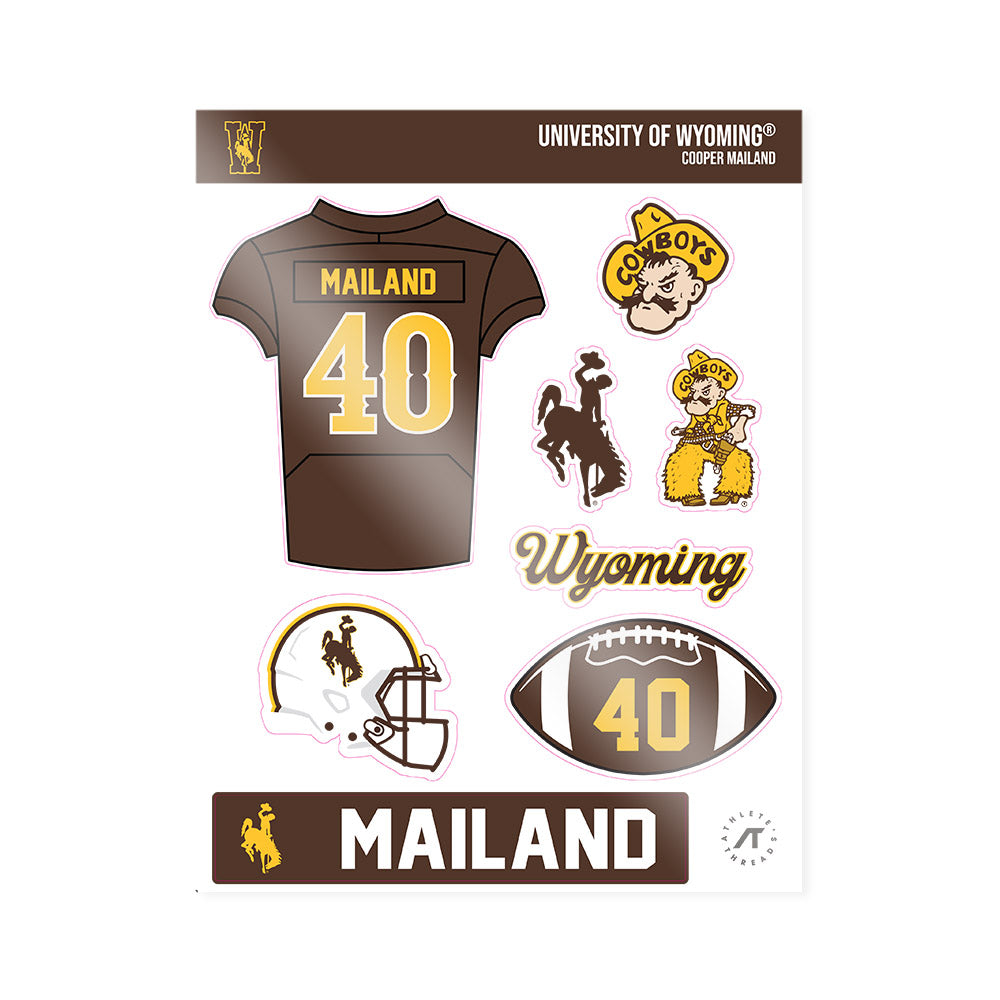Wyoming - NCAA Football : Cooper Mailand - Sticker Sheet-0