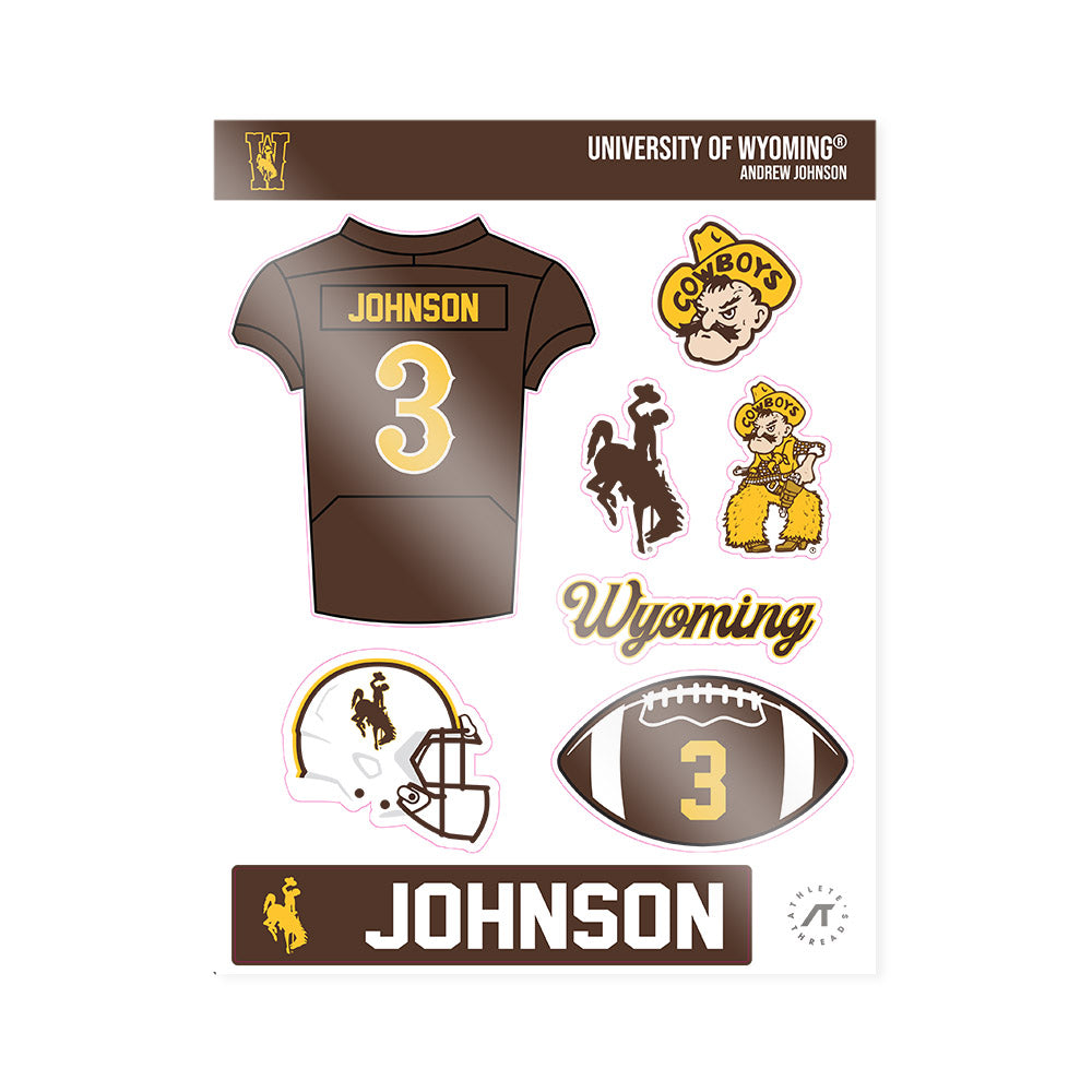 Wyoming - NCAA Football : Andrew Johnson - Sticker Sheet-0