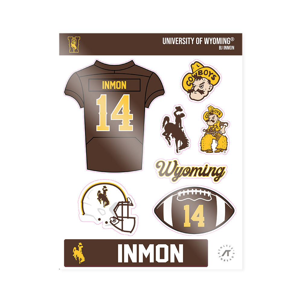 Wyoming - NCAA Football : Bj Inmon - Sticker Sheet-0