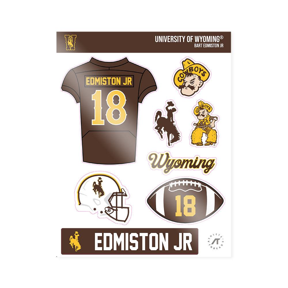 Wyoming - NCAA Football : Bart Edmiston Jr - Sticker Sheet-0