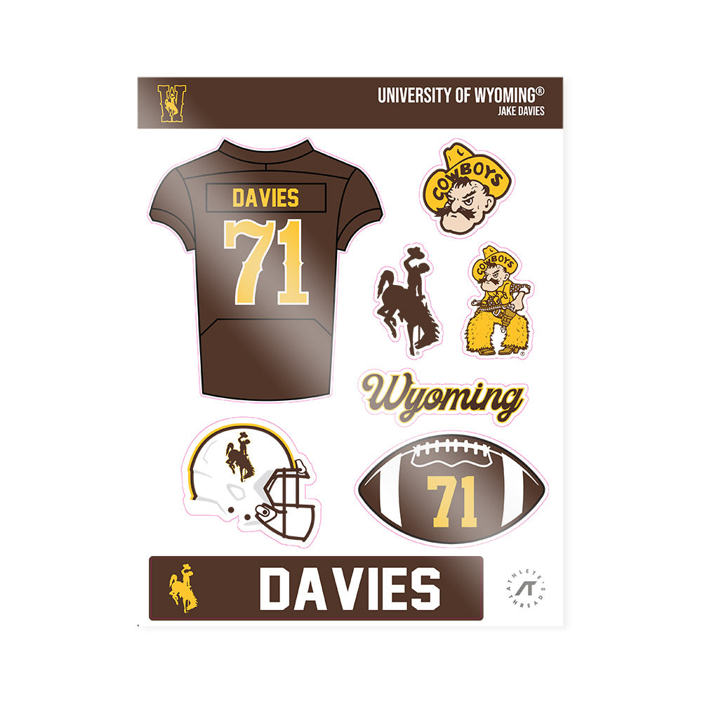 Wyoming - NCAA Football : Jake Davies - Sticker Sheet-0
