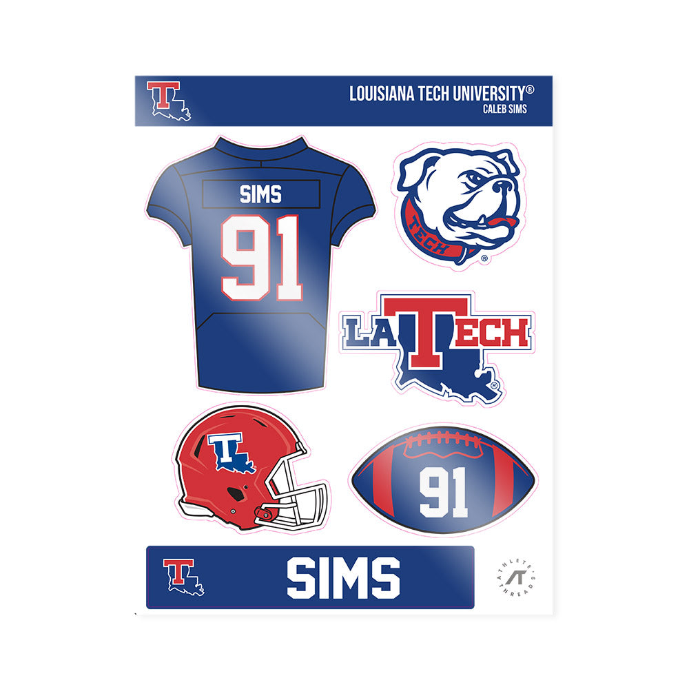 LA Tech - NCAA Football : Caleb Sims - Sticker Sheet-0