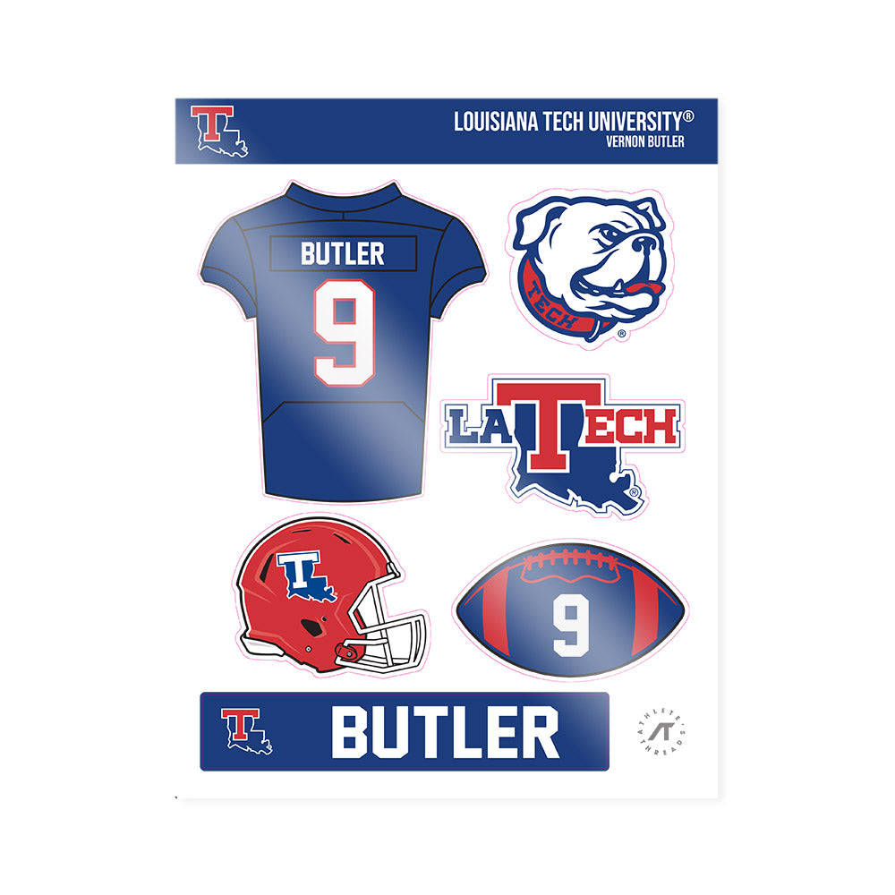 LA Tech - NCAA Football Legends : Vernon Butler - Sticker Sheet-0