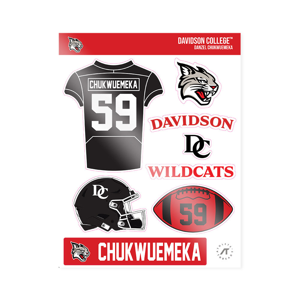 Davidson - NCAA Football : Danzel Chukwuemeka - Sticker Sheet-0