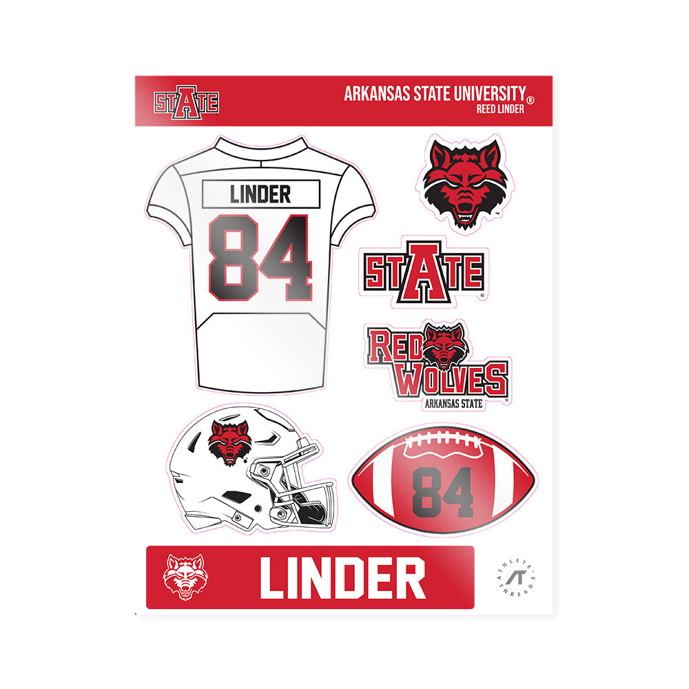 Arkansas State - NCAA Football : Reed Linder - Sticker Sheet-0