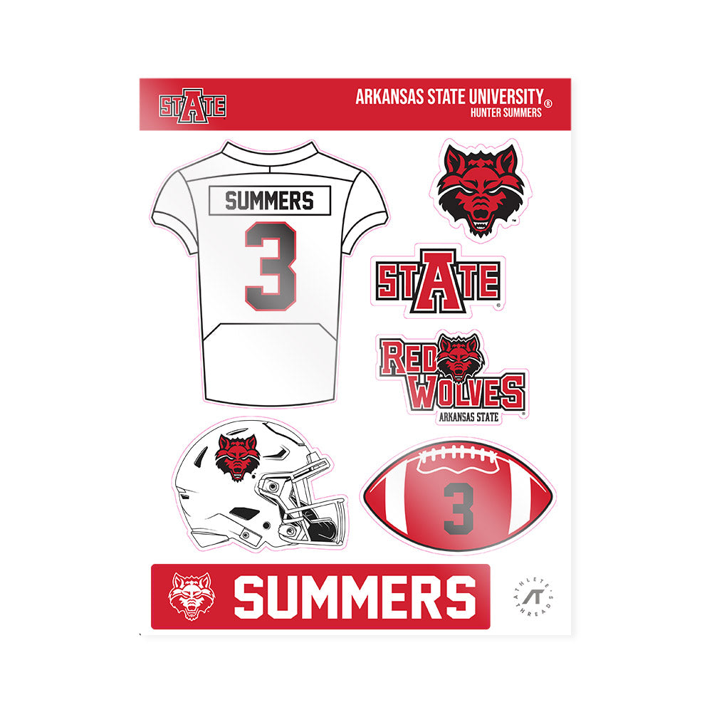 Arkansas State - NCAA Football : Hunter Summers - Sticker Sheet-0