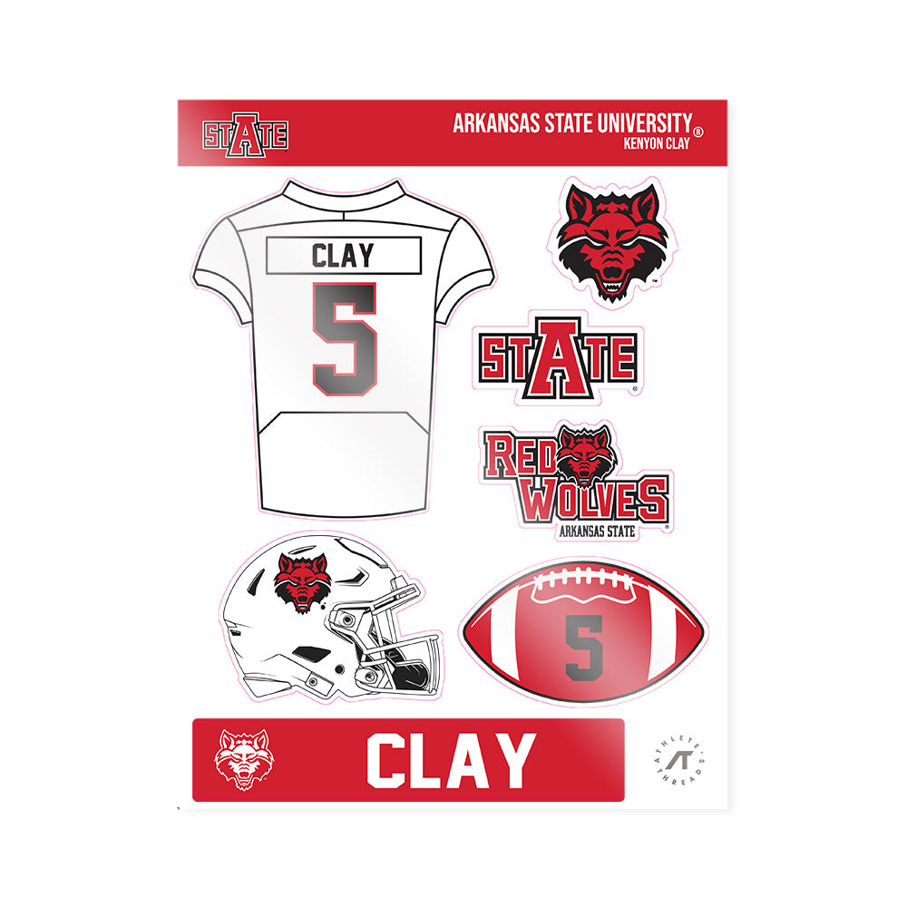 Arkansas State - NCAA Football : Kenyon Clay - Sticker Sheet-0