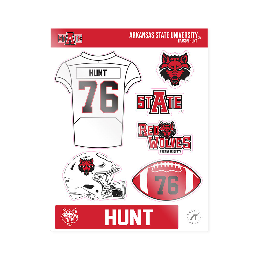 Arkansas State - NCAA Football : Trason Hunt - Sticker Sheet-0