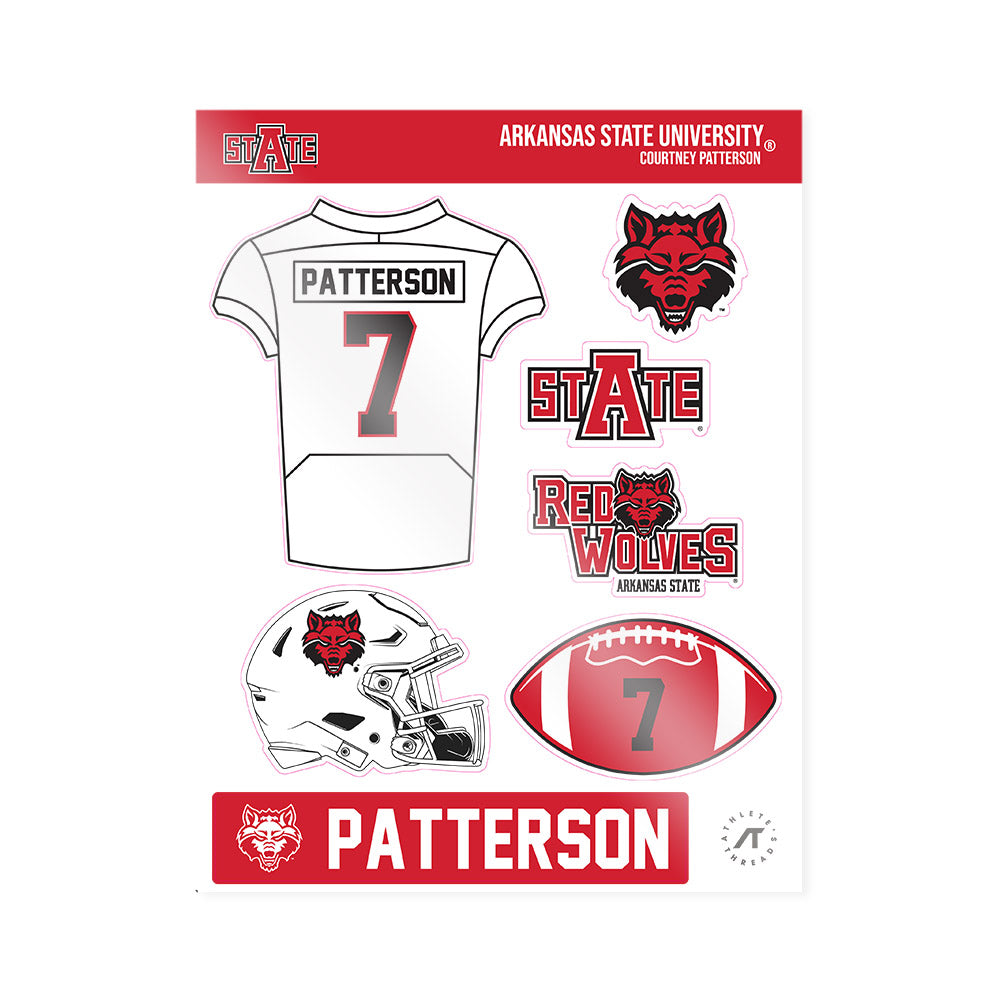 Arkansas State - NCAA Football : Courtney Patterson - Sticker Sheet-0
