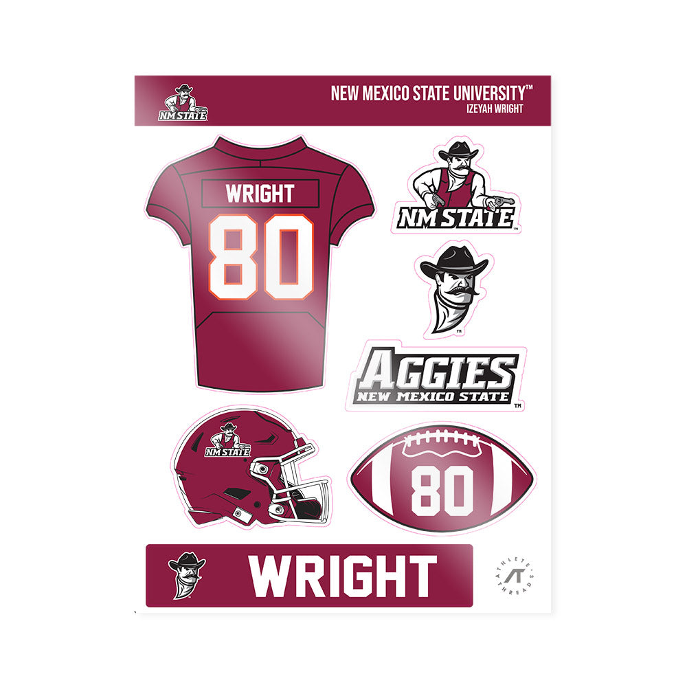 NMSU - NCAA Football : Izeyah Wright - Sticker Sheet-0