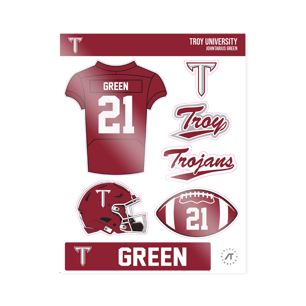 Troy - NCAA Football : Johntarius Green - Sticker Sheet-0