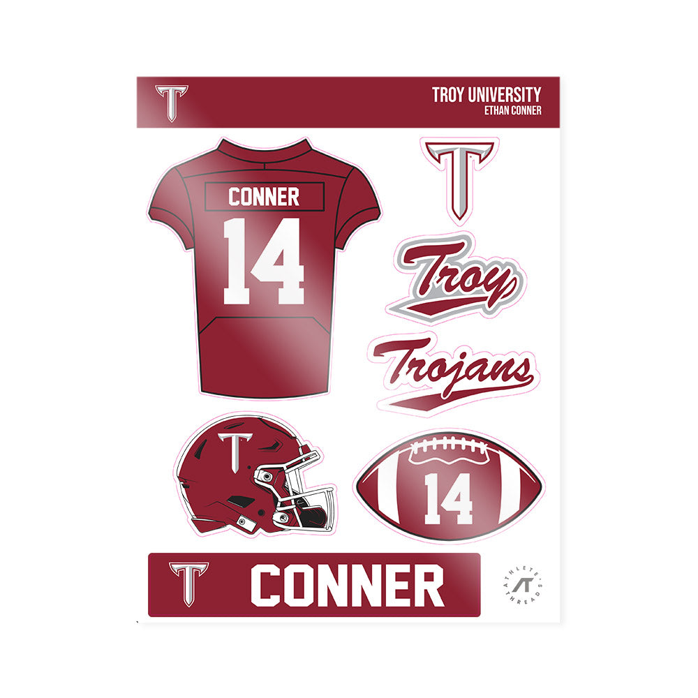 Troy - NCAA Football : Ethan Conner - Sticker Sheet-0