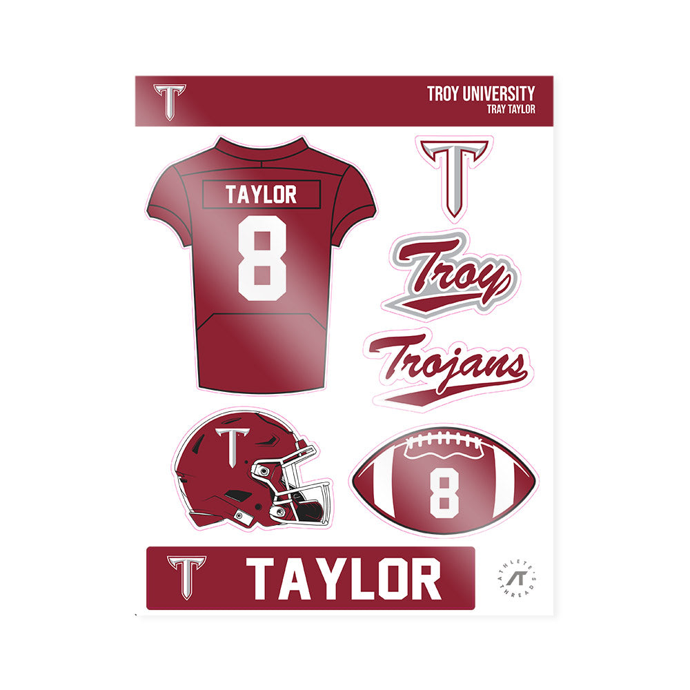 Troy - NCAA Football : Tray Taylor - Sticker Sheet-0