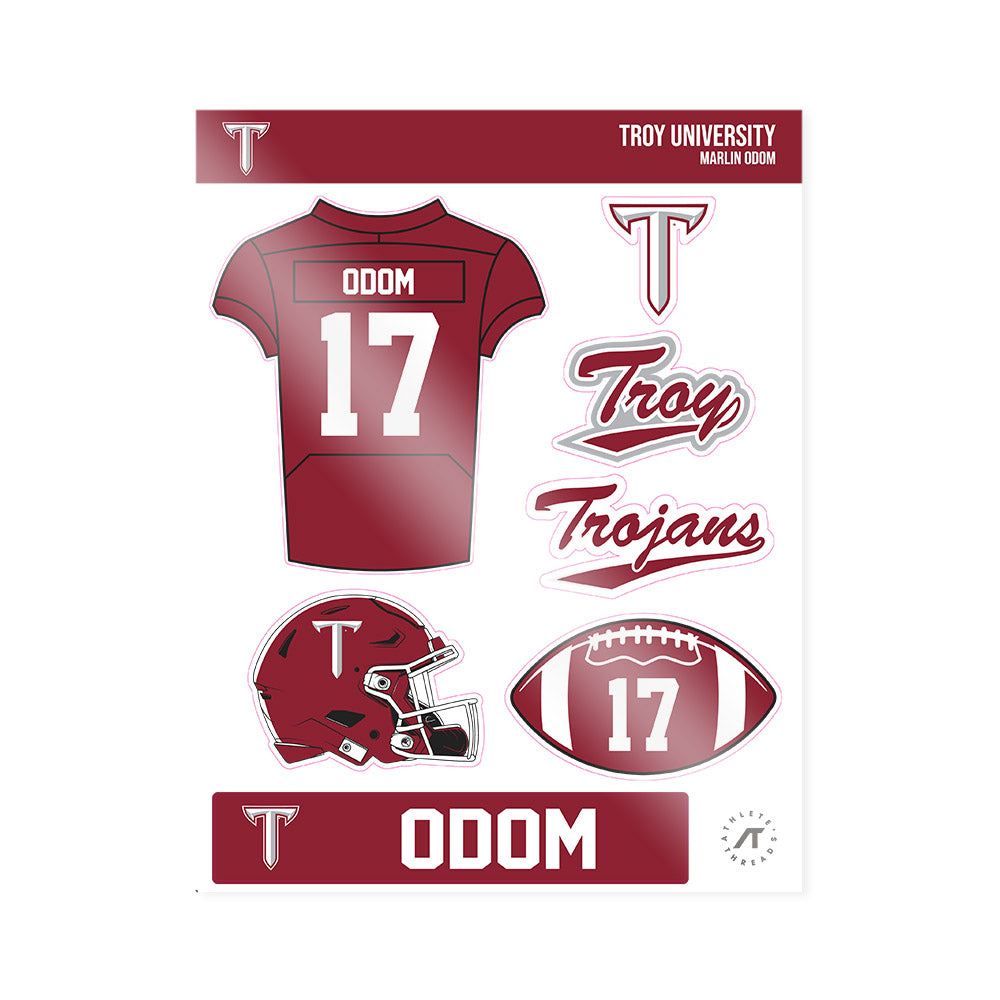 Troy - NCAA Football : Marlin Odom - Sticker Sheet-0
