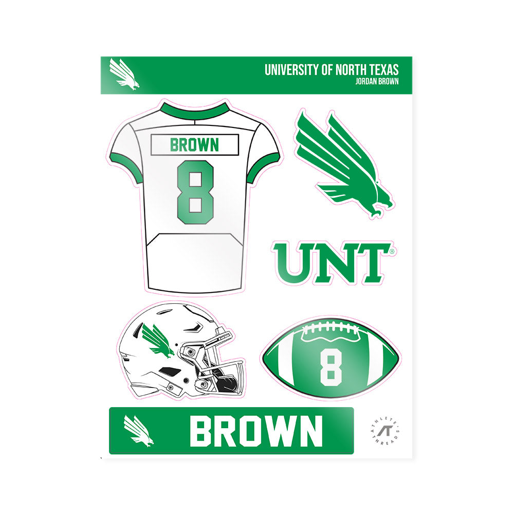 North Texas - NCAA Football : Jordan Brown - Sticker Sheet-0