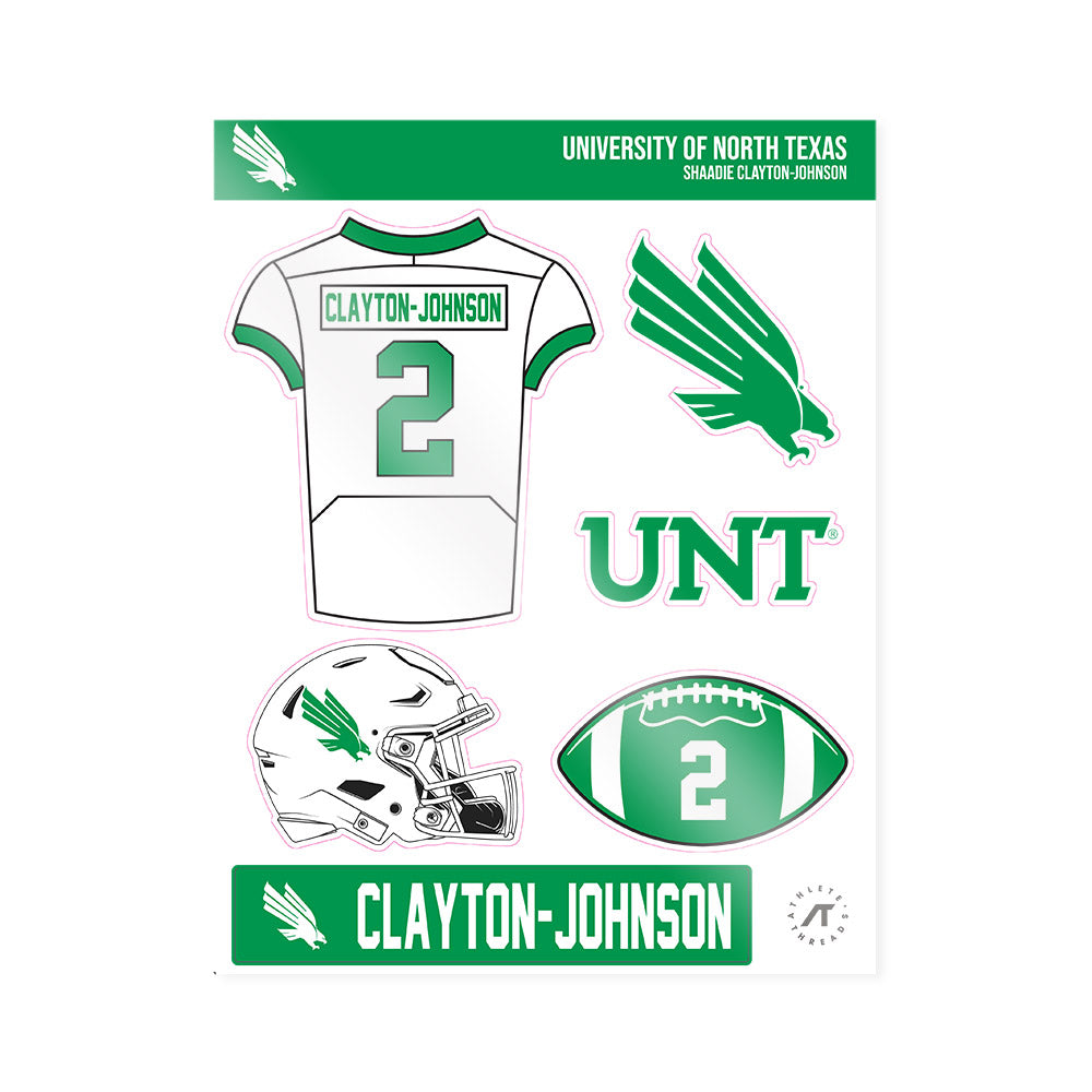 North Texas - NCAA Football : Shaadie Clayton-Johnson - Sticker Sheet-0