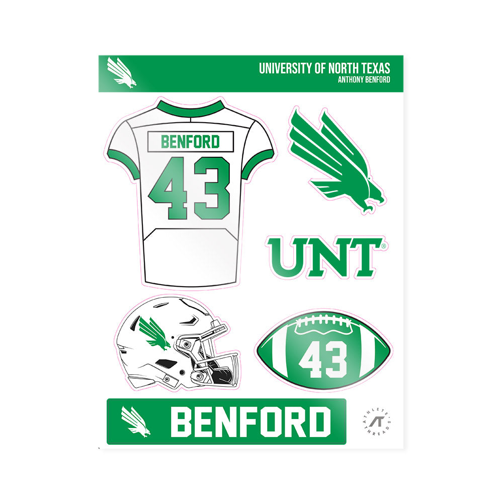 North Texas - NCAA Football : Anthony Benford - Sticker Sheet-0