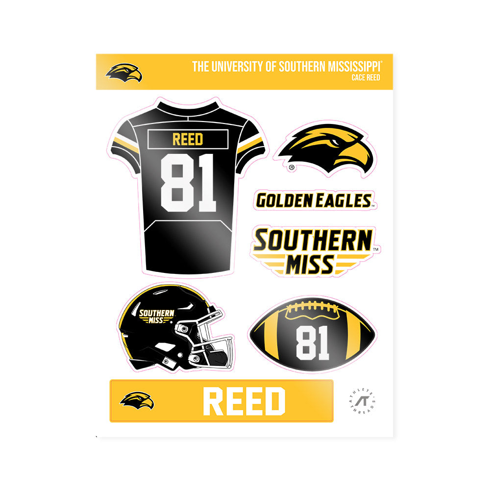 Southern Miss - NCAA Football : Cace Reed - Sticker Sheet-0
