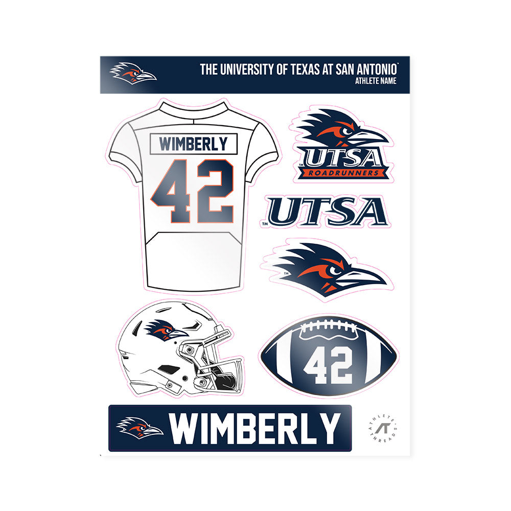 UTSA - NCAA Football : Daemian Wimberly - Sticker Sheet-0