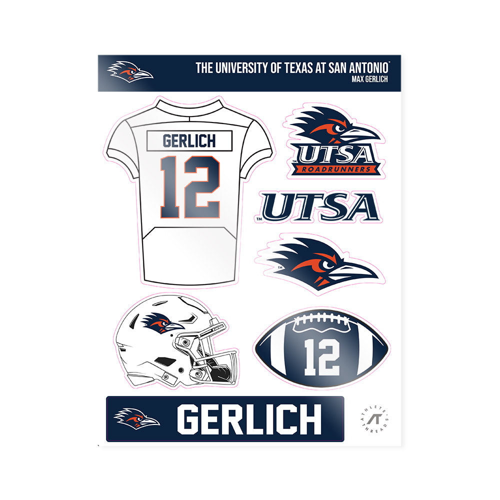UTSA - NCAA Football : Max Gerlich - Sticker Sheet-0