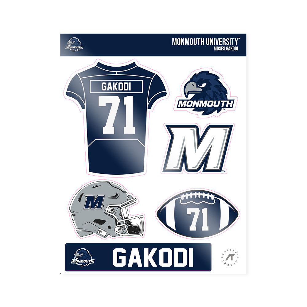 Monmouth - NCAA Football : Moses Gakodi - Sticker Sheet-0