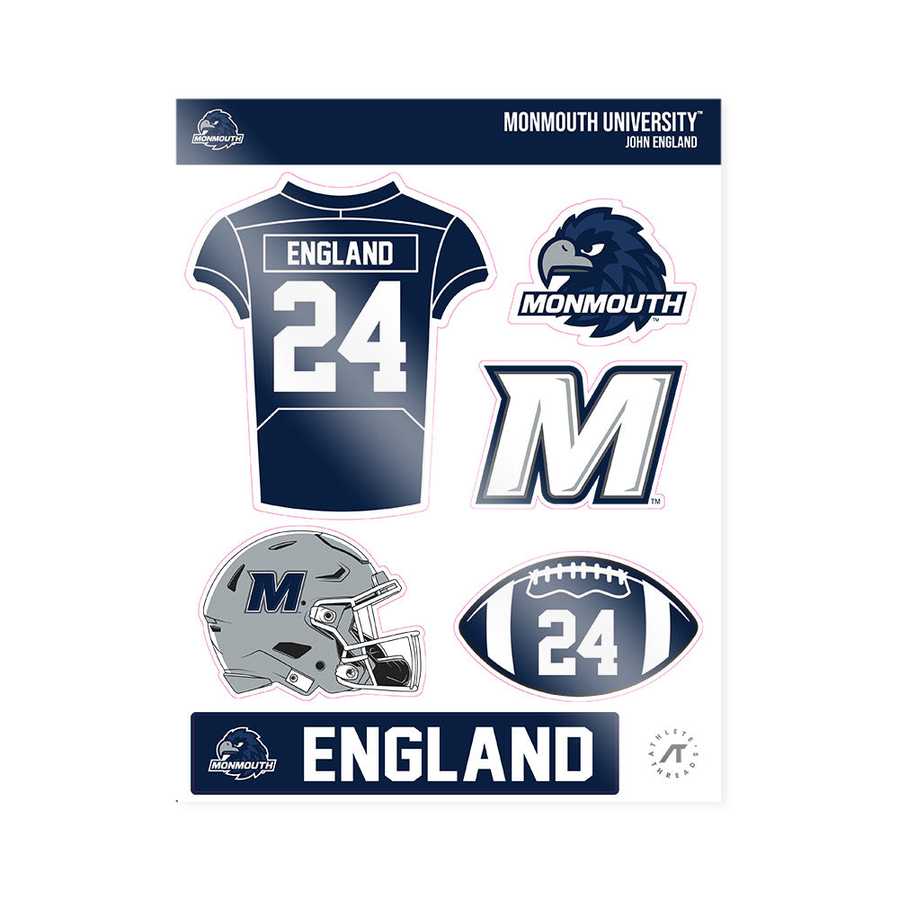 Monmouth - NCAA Football : John England - Sticker Sheet-0