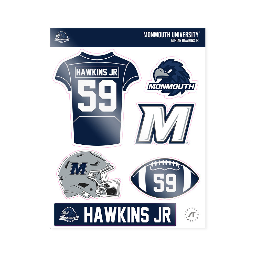 Monmouth - NCAA Football : Adrian Hawkins Jr - Sticker Sheet-0