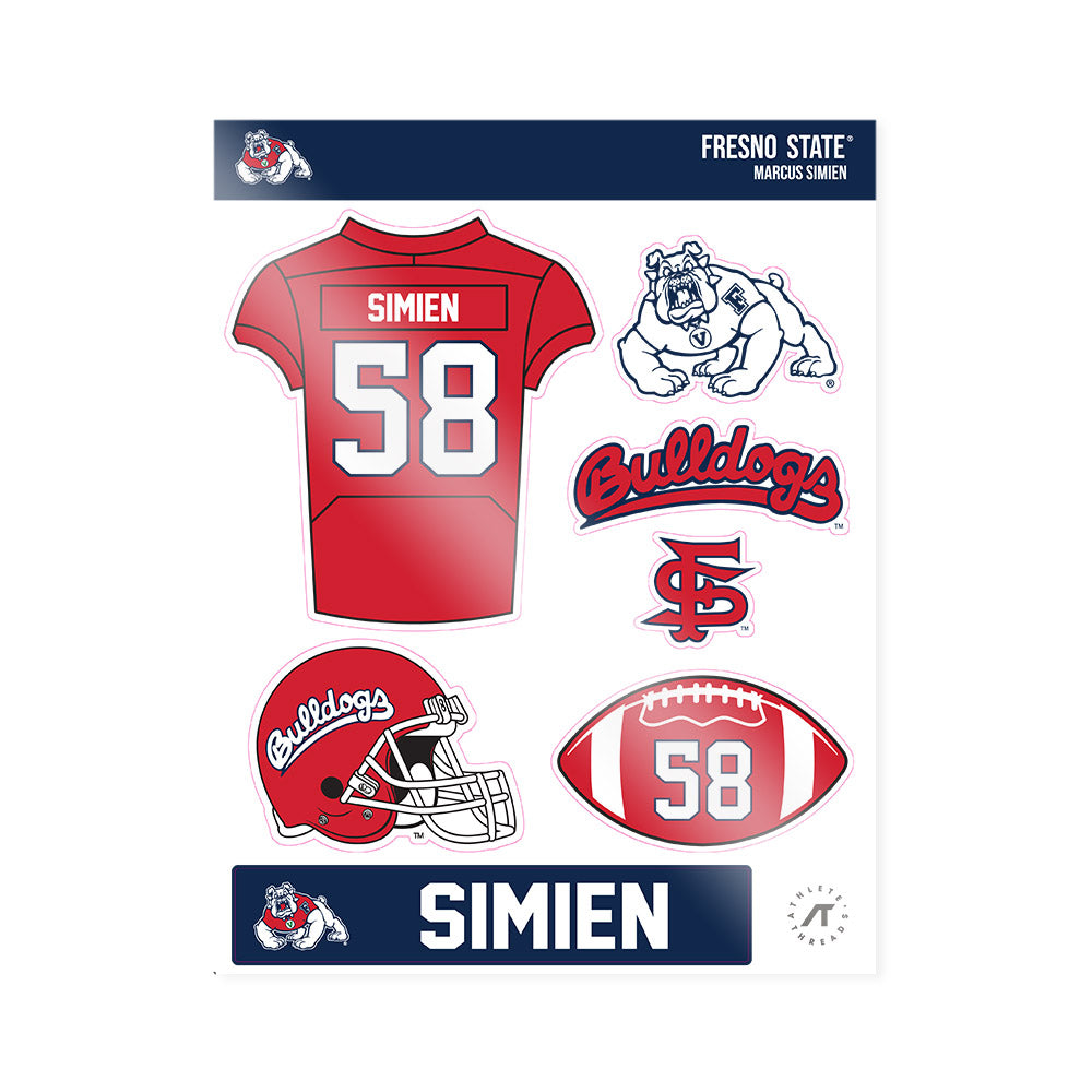 Fresno State - NCAA Football : Marcus Simien - Sticker Sheet-0