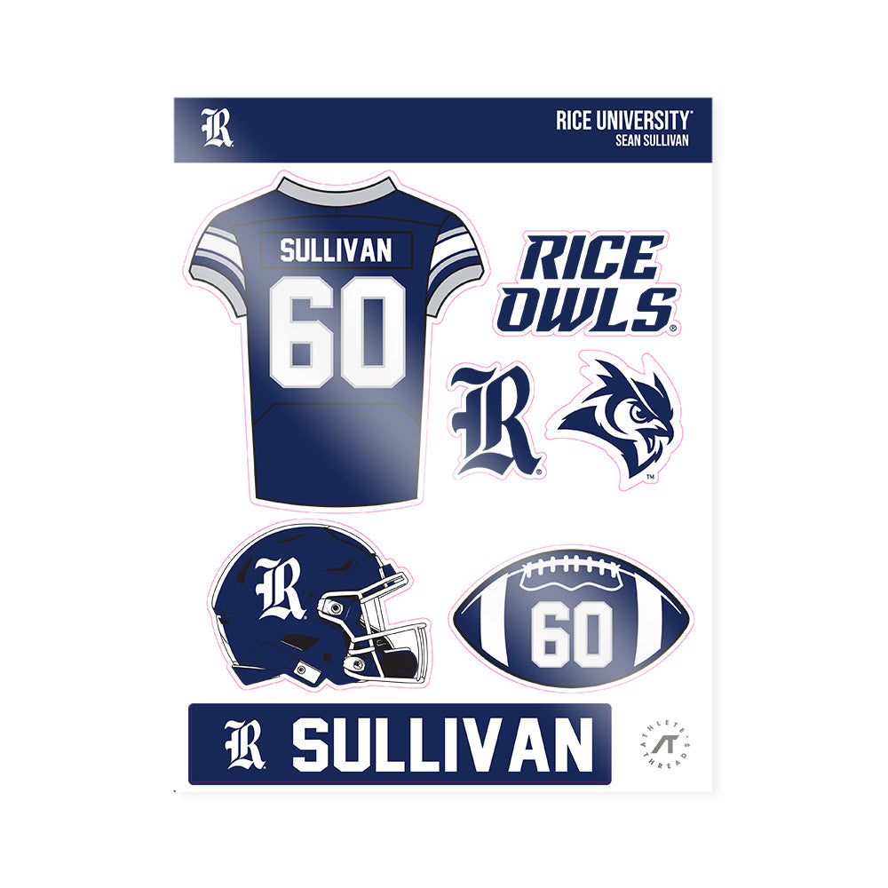 Rice - NCAA Football : Sean Sullivan - Sticker Sheet-0