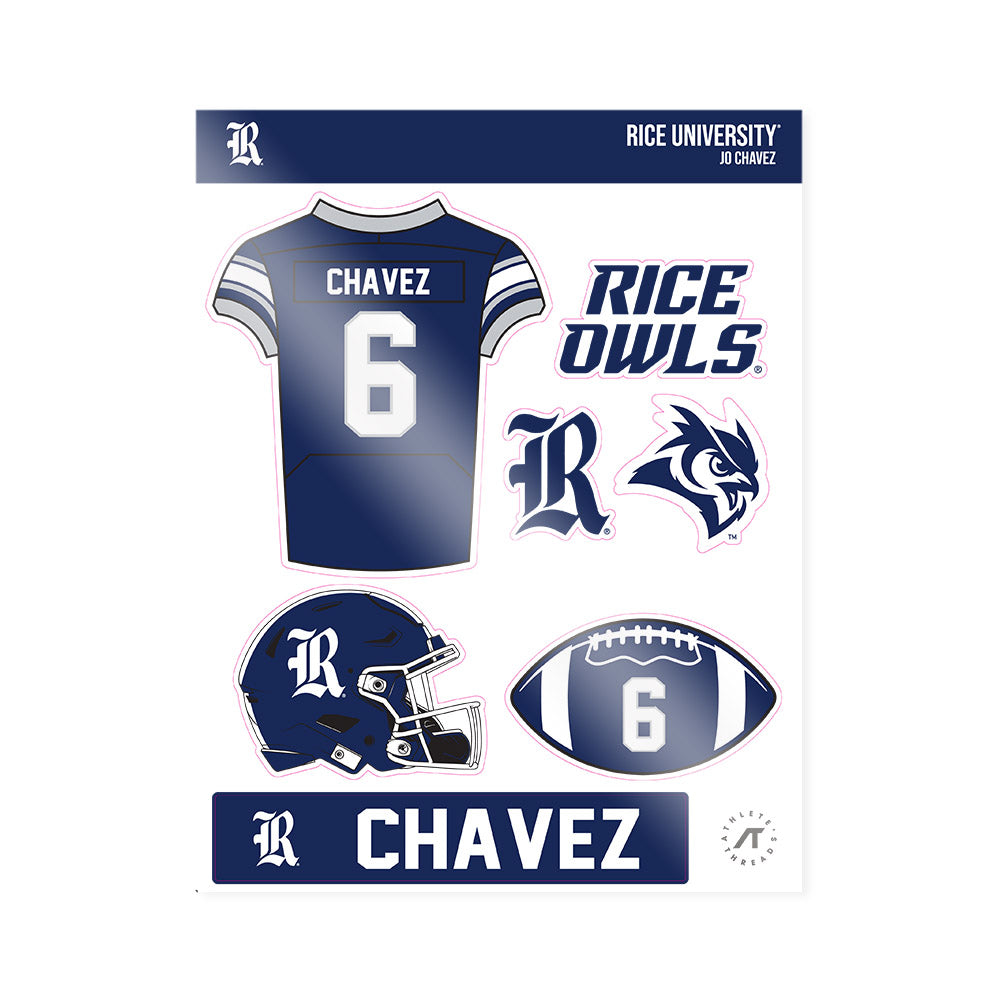 Rice - NCAA Football : Jo Chavez - Sticker Sheet-0