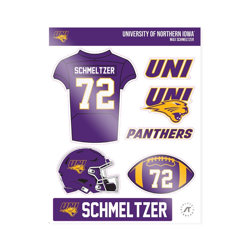 Northern Iowa - NCAA Football : Max Schmeltzer - Sticker Sheet-0