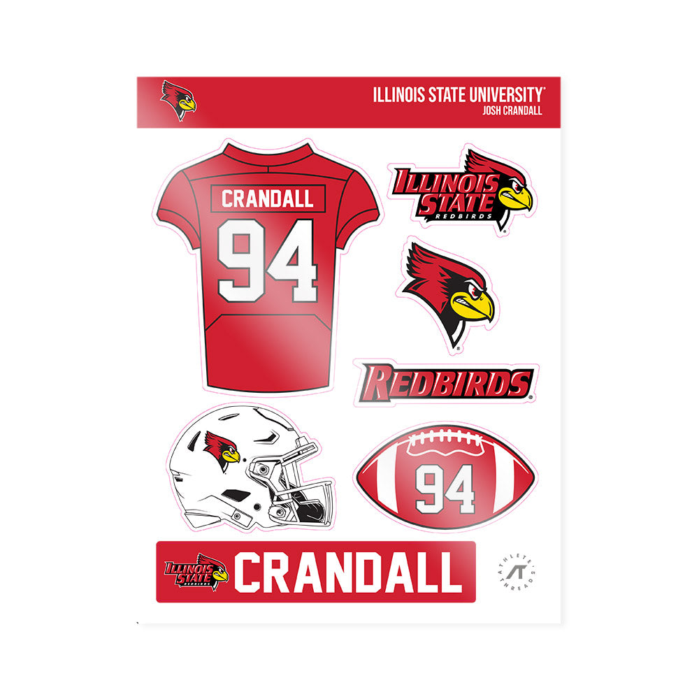 Illinois State - NCAA Football : Josh Crandall - Sticker Sheet-0