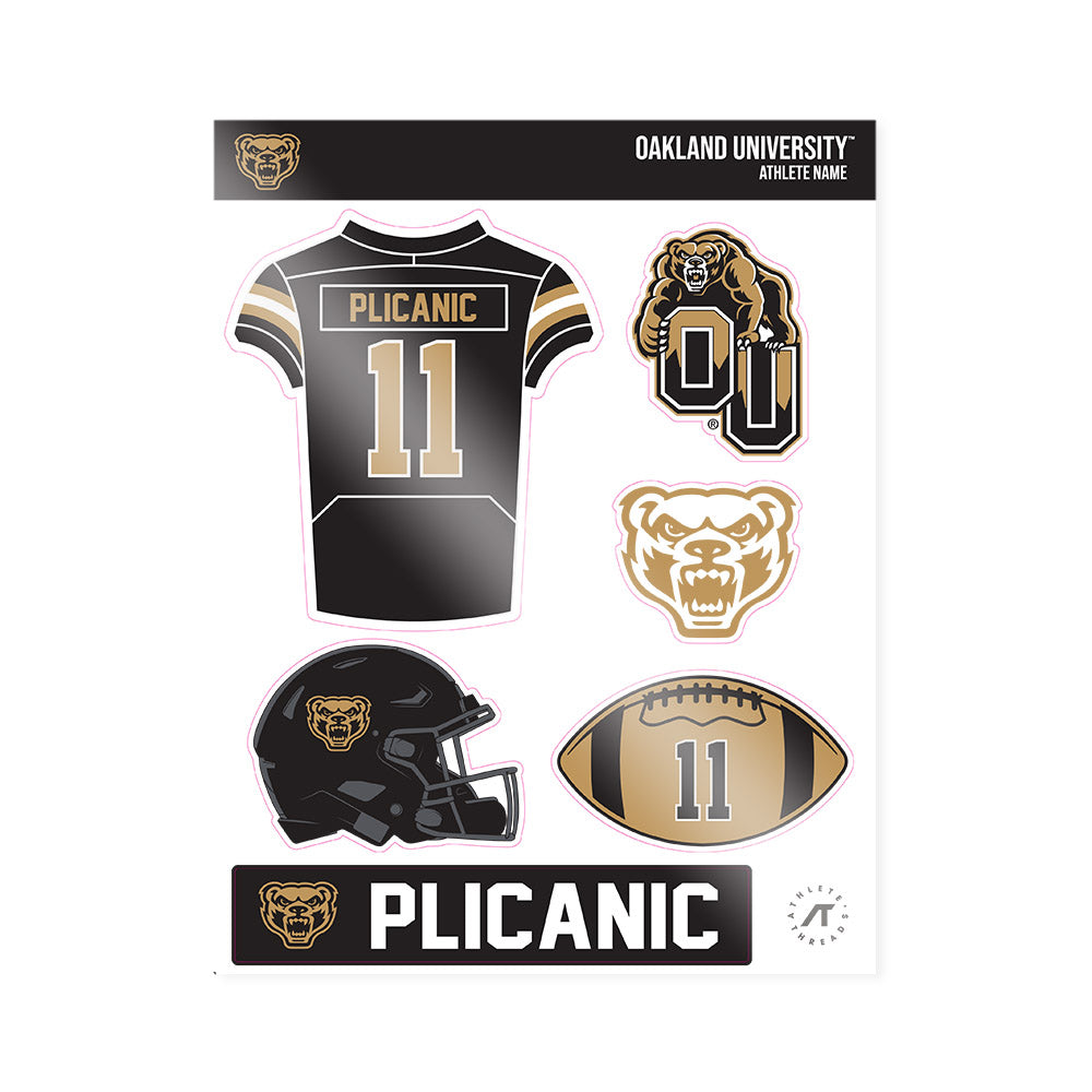 Oakland - NCAA Football : Lejs Plicanic - Sticker Sheet-0