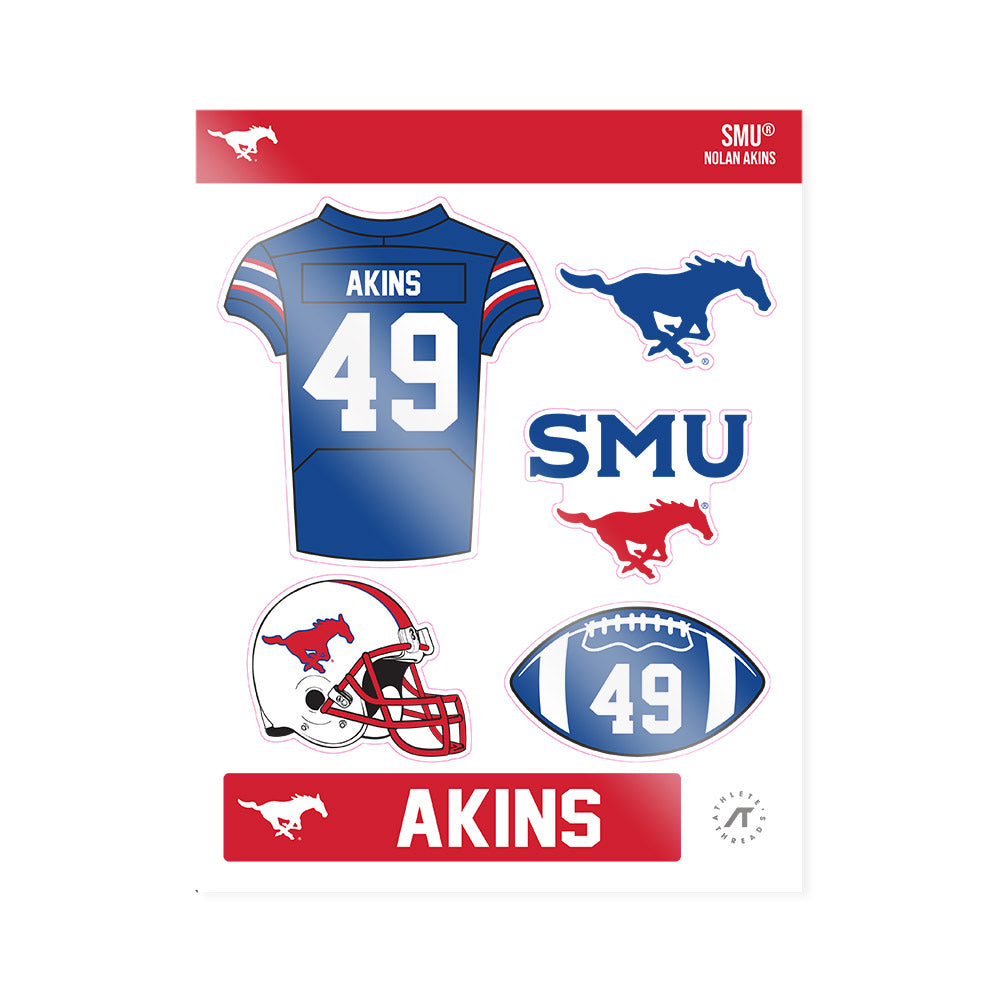 SMU - NCAA Football : nolan Akins - Sticker Sheet-0