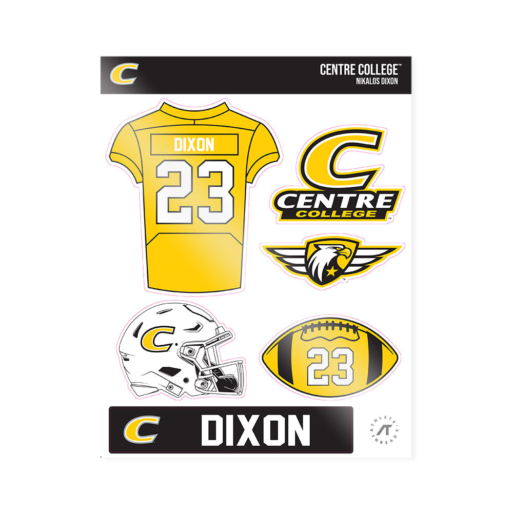 Centre College - NCAA Football : Nikalos Dixon - Sticker Sheet-0