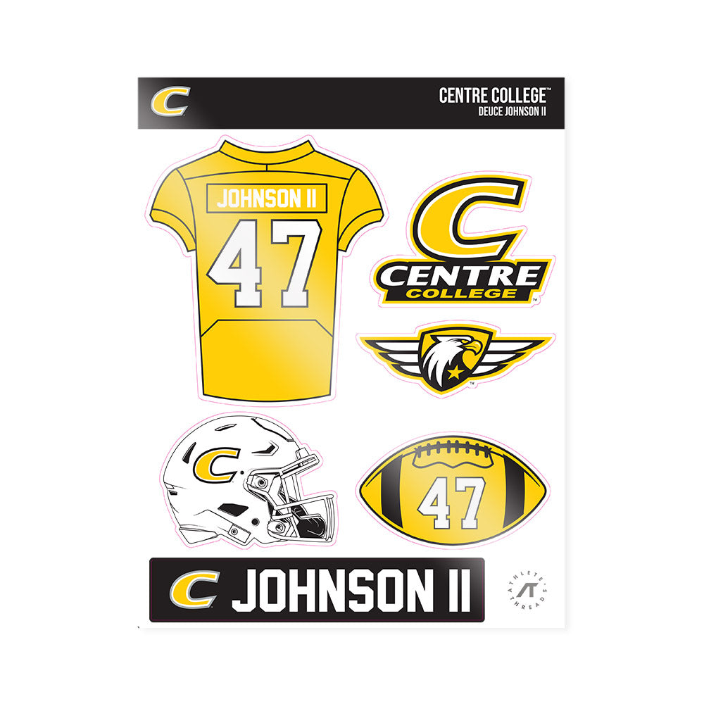 Centre College - NCAA Football : Deuce Johnson II - Sticker Sheet-0