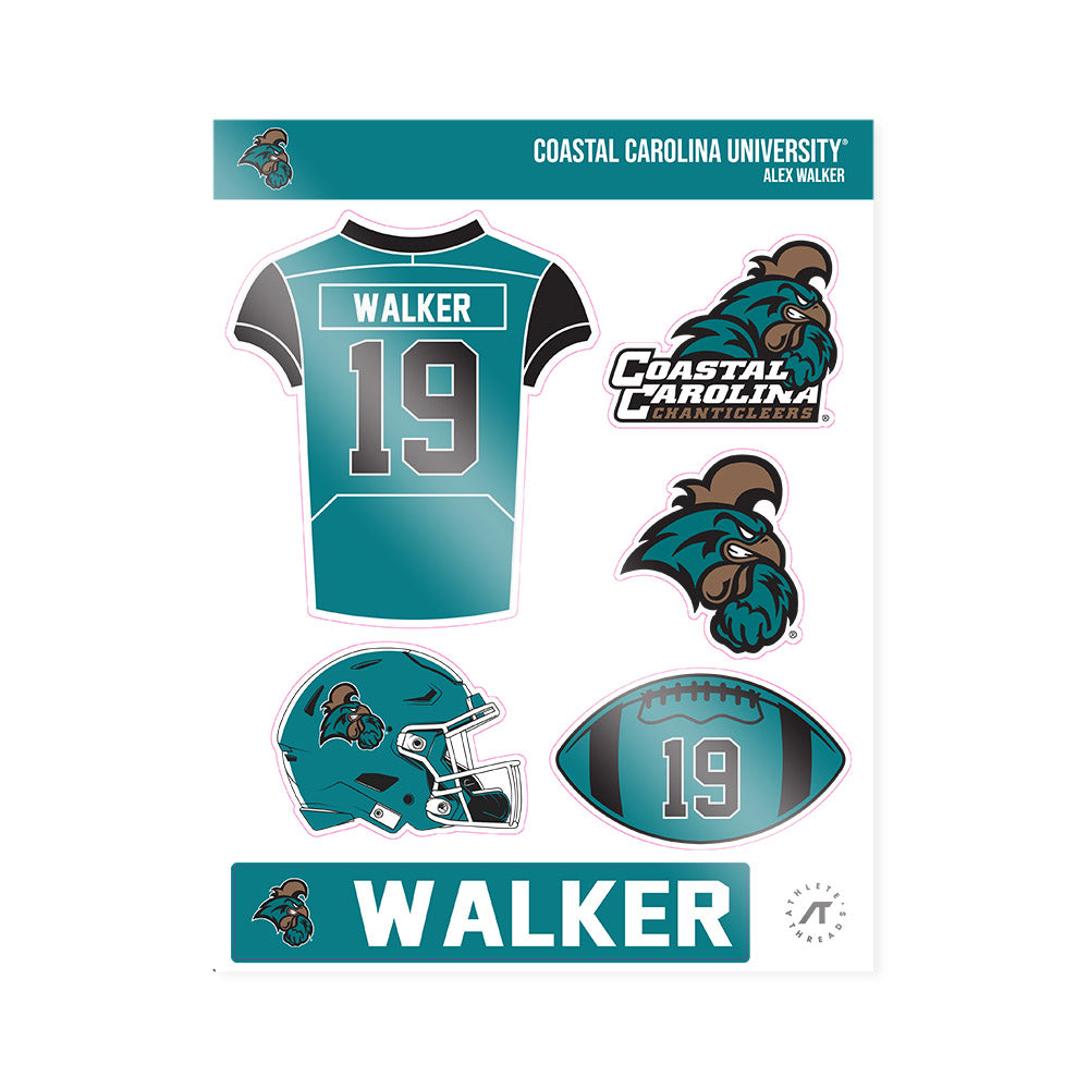 Coastal Carolina - NCAA Football : Alex Walker - Sticker Sheet-0