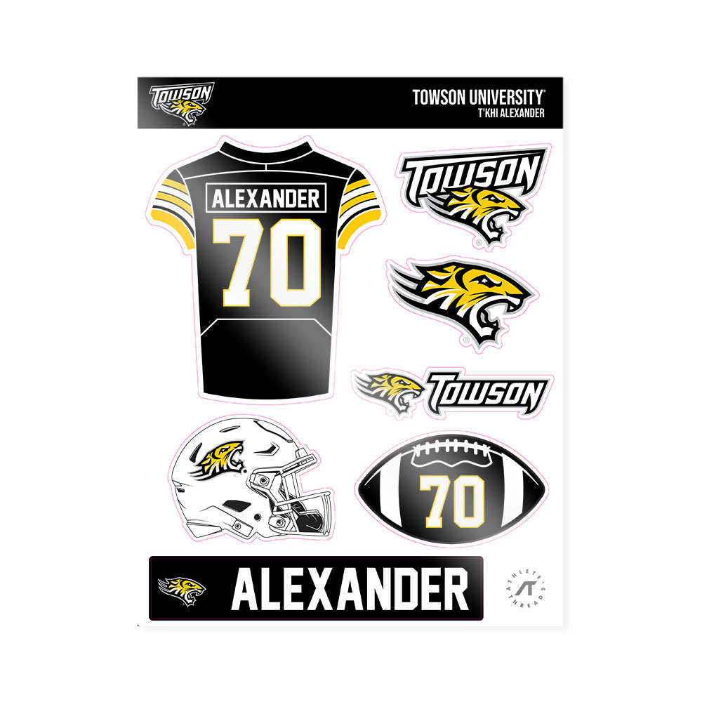 Towson - NCAA Football : T'Khi Alexander - Sticker Sheet-0